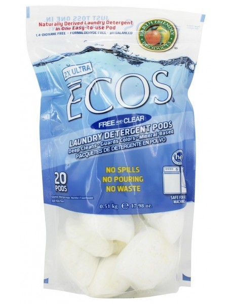 ECOS F&C LAUNDRY PODS  ( 6 X 17.98 OZ   )