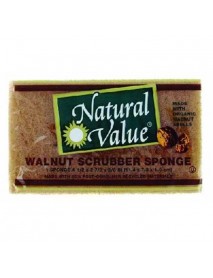 Natural Value Scrub Sponge Walnt Shl (24x1Each)