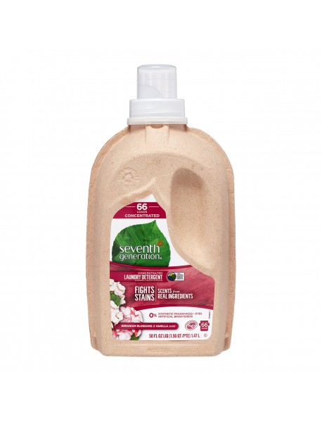 Seventh Generation Liquid Laundry, 4X Geranium & Vanilla (6x50 Oz)