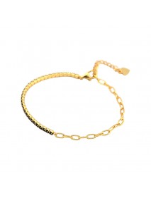 Classic Round-Cut 925 Sterling Silver CZ Gemstone Tennis Bracelet