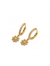 Eight Pointed Star CZ Geometry 925 Sterling Silver Hoop Earrings
