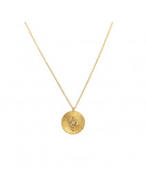 Modern Snake Animal Round Coin 925 Sterling Silver Necklace