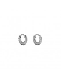 Simple Mini Irregular Circle Geometry 925 Sterling Silver Huggie Hoop Earrings