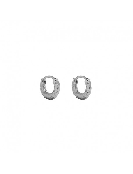 Simple Mini Irregular Circle Geometry 925 Sterling Silver Huggie Hoop Earrings