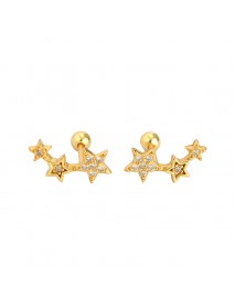 New Shining CZ Stars 925 Sterling Silver Stud Earrings