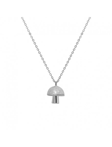 Cute Green Epoxy Mushroom 925 Sterling Silver Necklace