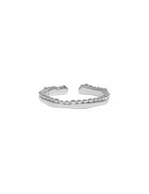 New Beads Wave 925 Sterling Silver Adjustable Ring