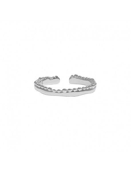 New Beads Wave 925 Sterling Silver Adjustable Ring