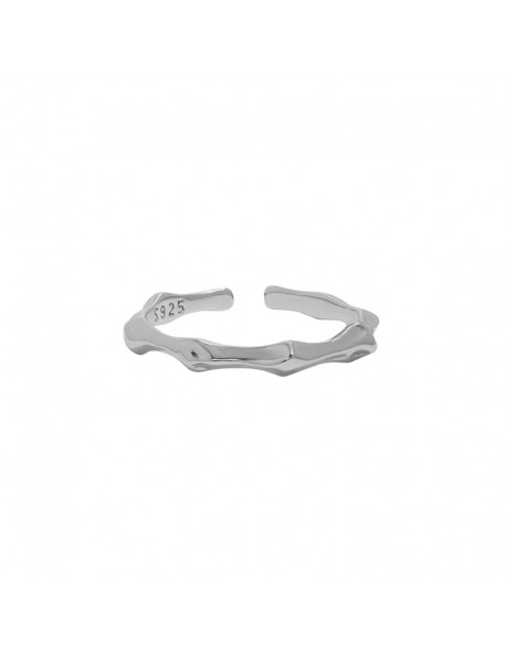 Graduation Bamboo Joint 925 Sterling Silver Adjustable Ring
