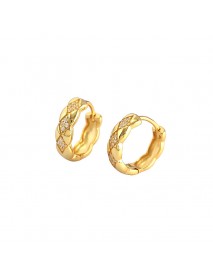 Geometry Rhombus CZ 925 Sterling Silver Huggie Hoop Earrings