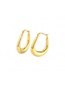 Office U Shape Simple 925 Sterling Silver Hoop Earrings