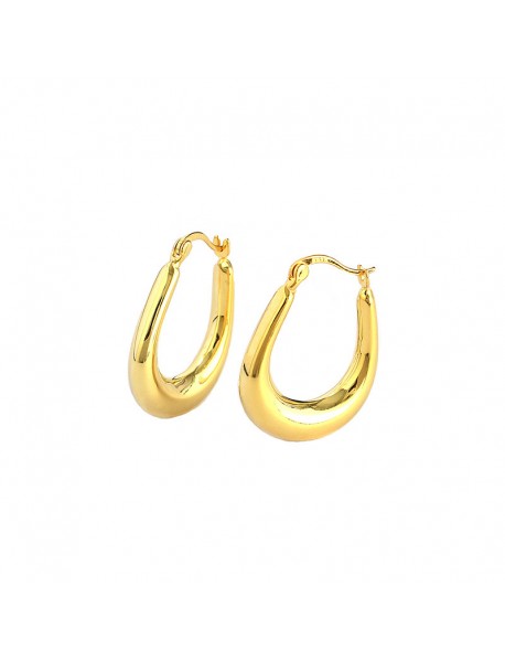 Office U Shape Simple 925 Sterling Silver Hoop Earrings