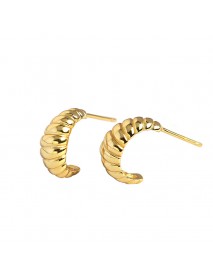 Fashion Twisted OX Horn 925 Sterling Silver Stud Earrings