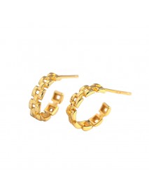 Fashion Watchband C Shape 925 Sterling Silver Stud Earrings