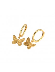 Butterdly Flying CZ Butterfy 925 Sterling Silver Hoop Earrings