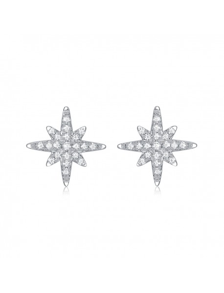 Girl  Shining Moissanite CZ Meteor Star 925 Sterling Silver Stud Earrings