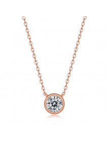 Simple Round Moissanite CZ Bubble 925 Sterling Silver Necklace