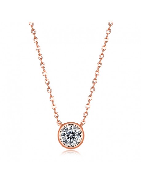 Simple Round Moissanite CZ Bubble 925 Sterling Silver Necklace