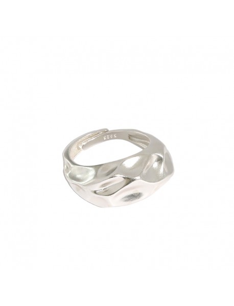 Sale Irregular Uneven 925 Sterling Silver Adjustable Ring