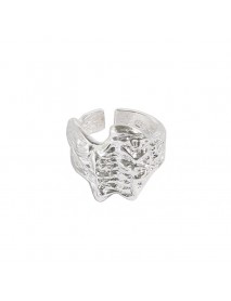 Men's Irregular Folding 925 Sterling Silver Adjustable Ring