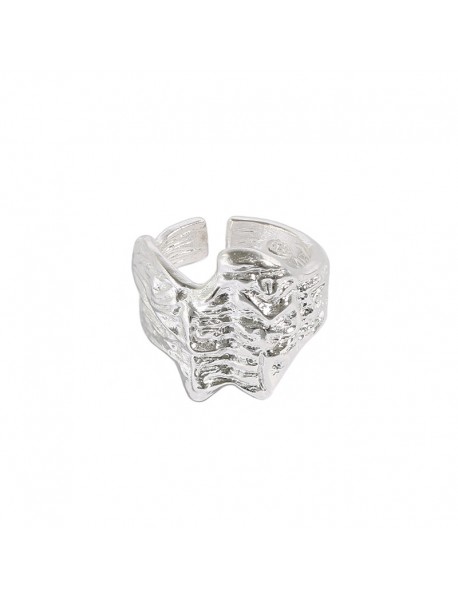 Men's Irregular Folding 925 Sterling Silver Adjustable Ring