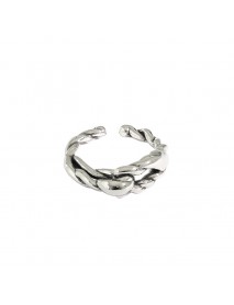 Vintage Irregular Twisted New 925 Sterling Silver Adjustable Ring
