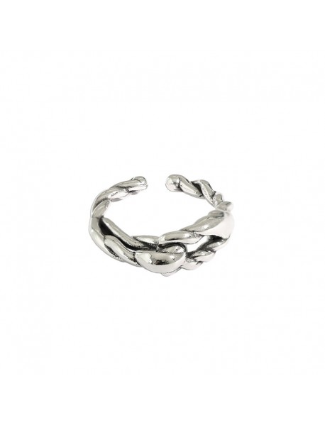 Vintage Irregular Twisted New 925 Sterling Silver Adjustable Ring