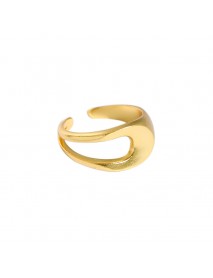 Party Hollow Lines 925 Sterling Silver Adjustable Ring