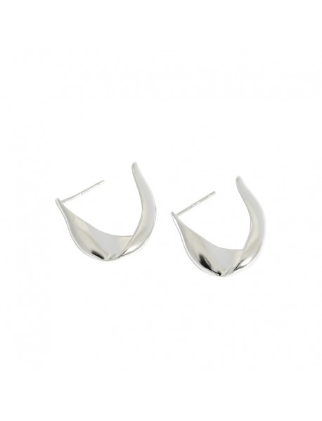 Party Twisted Circle 925 Sterling Silver Hoop Earrings
