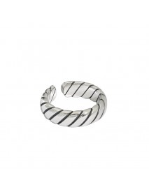 Vintage Twill Twisted 925 Sterling Silver Adjustable Ring