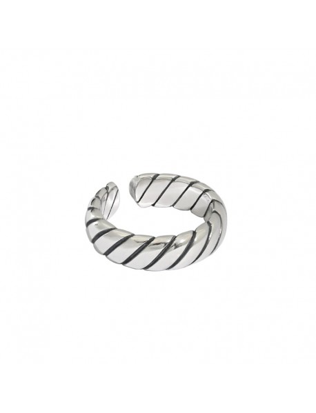 Vintage Twill Twisted 925 Sterling Silver Adjustable Ring