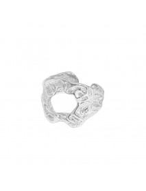 Masculine Irregular O Shape 925 Sterling Silver Adjustable Ring
