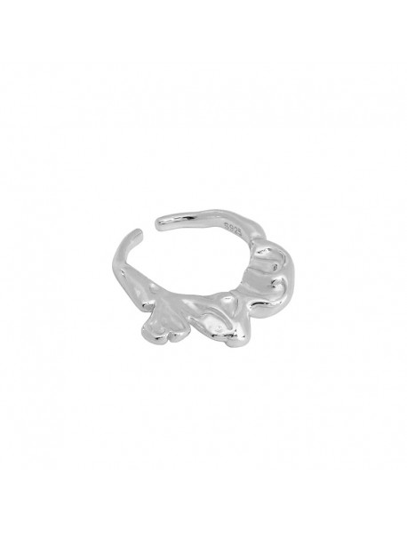 Office Irregular Petal 925 Sterling Silver Adjustable Ring