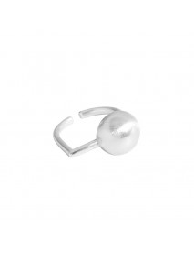 Simple One Rouns Ball 925 Sterling Silver Adjustable Ring