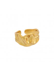 Fashion Pleated Skirt 925 Sterling Silver Adjustable Ring