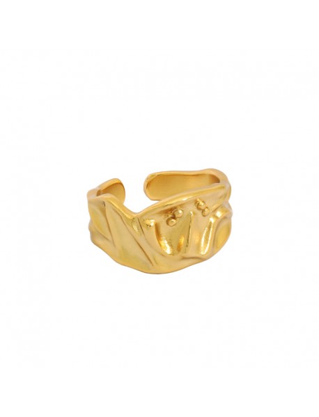 Fashion Pleated Skirt 925 Sterling Silver Adjustable Ring