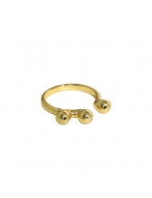 Simple Geometry Three Balls 925 Sterling Silver Adjustable Ring