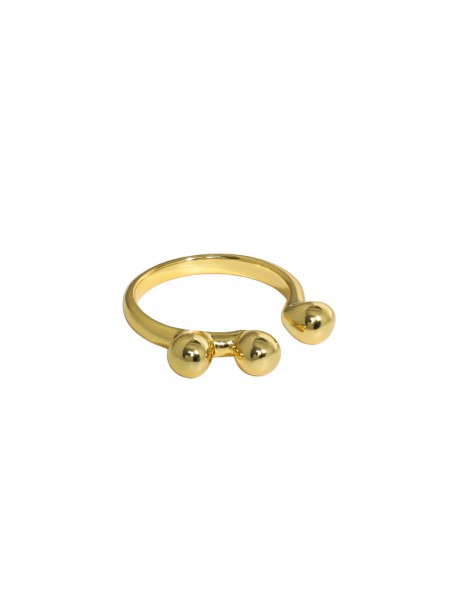 Simple Geometry Three Balls 925 Sterling Silver Adjustable Ring