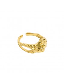 Holiday Irregular Hollow Stones 925 Sterling Silver Adjustable Ring