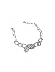 Vintage Have music no war Letters Hollow Chain 925 Sterling Silver Bracelet