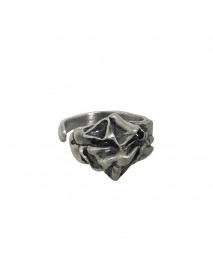 Vintage Irregular Folding Paper 925 Sterling Silver Adjustable Ring