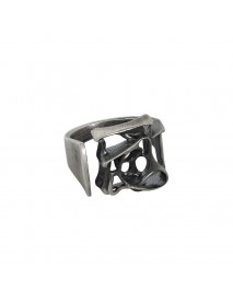 Vintage Geometry Hollow Holes 925 Sterling Silver Adjustable Ring