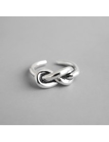 Vintage Classic Knot 925 Sterling Silver Adjustable Ring