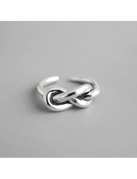 Vintage Classic Knot 925 Sterling Silver Adjustable Ring