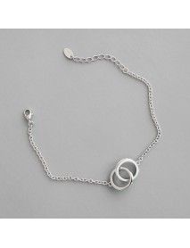 Party Double Loops Curb Chain 925 Sterling Silver Bracelet