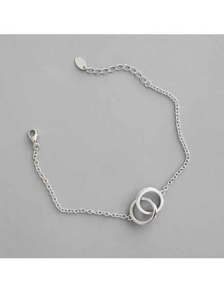 Party Double Loops Curb Chain 925 Sterling Silver Bracelet