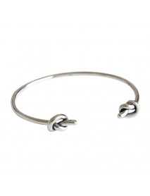 Vintage Two Knot 925 Sterling Silver Open Bangle
