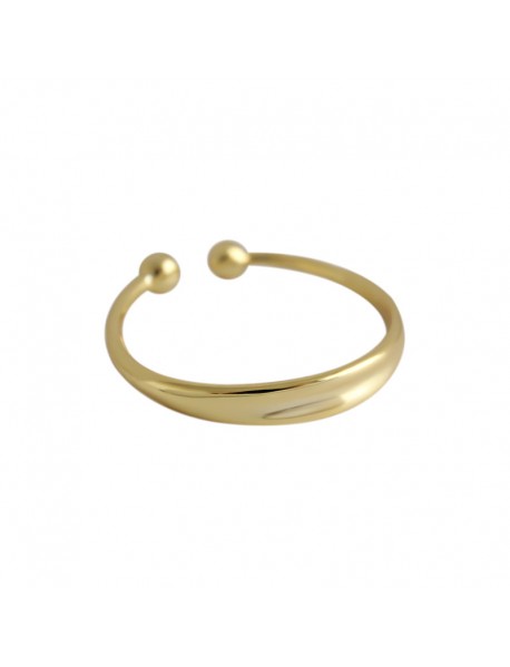 Simple Two Round Ball 925 Sterling Silver Non-Pierced Earring(Single)