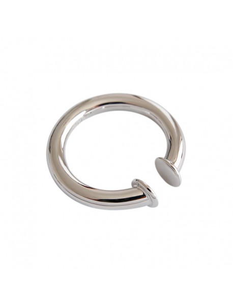 Party Geometry Circle 925 Sterling Silver Non-Pierced Earring(Single)