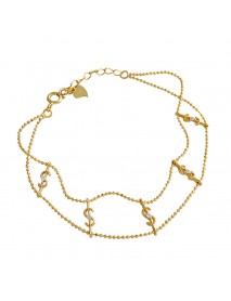 Party $ CZ Dollars Fashion 925 Sterling Silver Bracelet